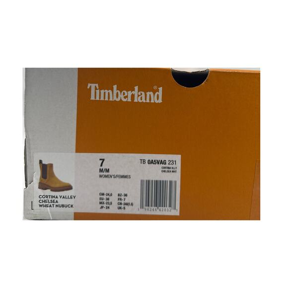 Timberland Cortina Valley Chelsea Boots Womens 7 Wheat Nubuck Lug Sole Pull On - Picture 11 of 13